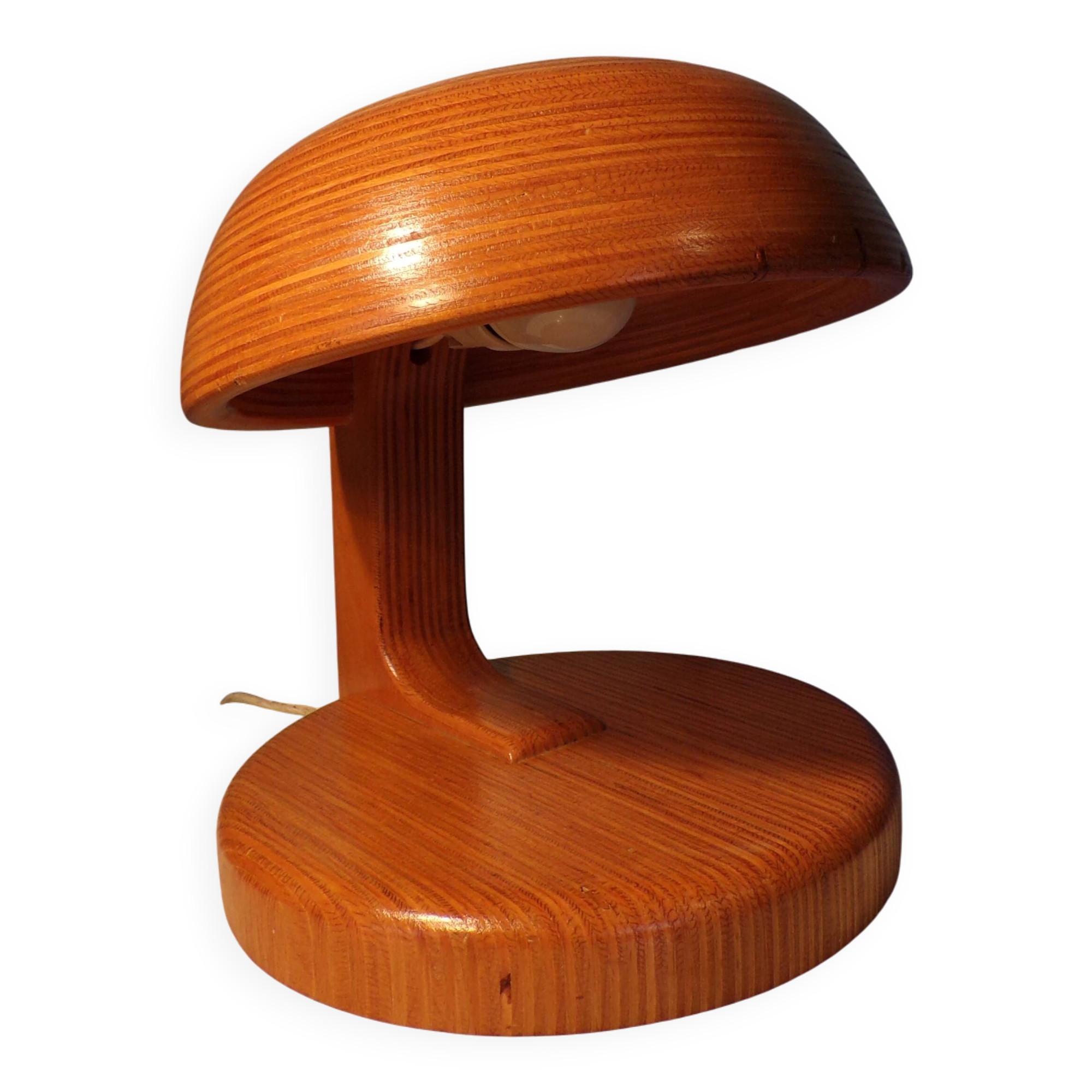 Scandinavian table lamp in solid wood