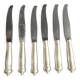 6 puiforcat richelieu silver table knives