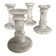 Set of 4 vintage Carrara marble candle holders