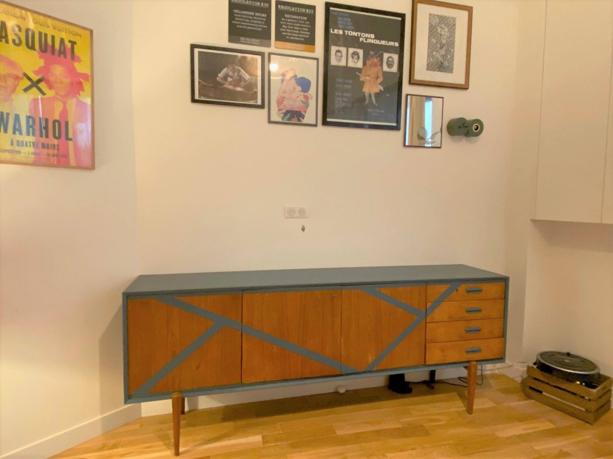 Restored vintage 60s low sideboard