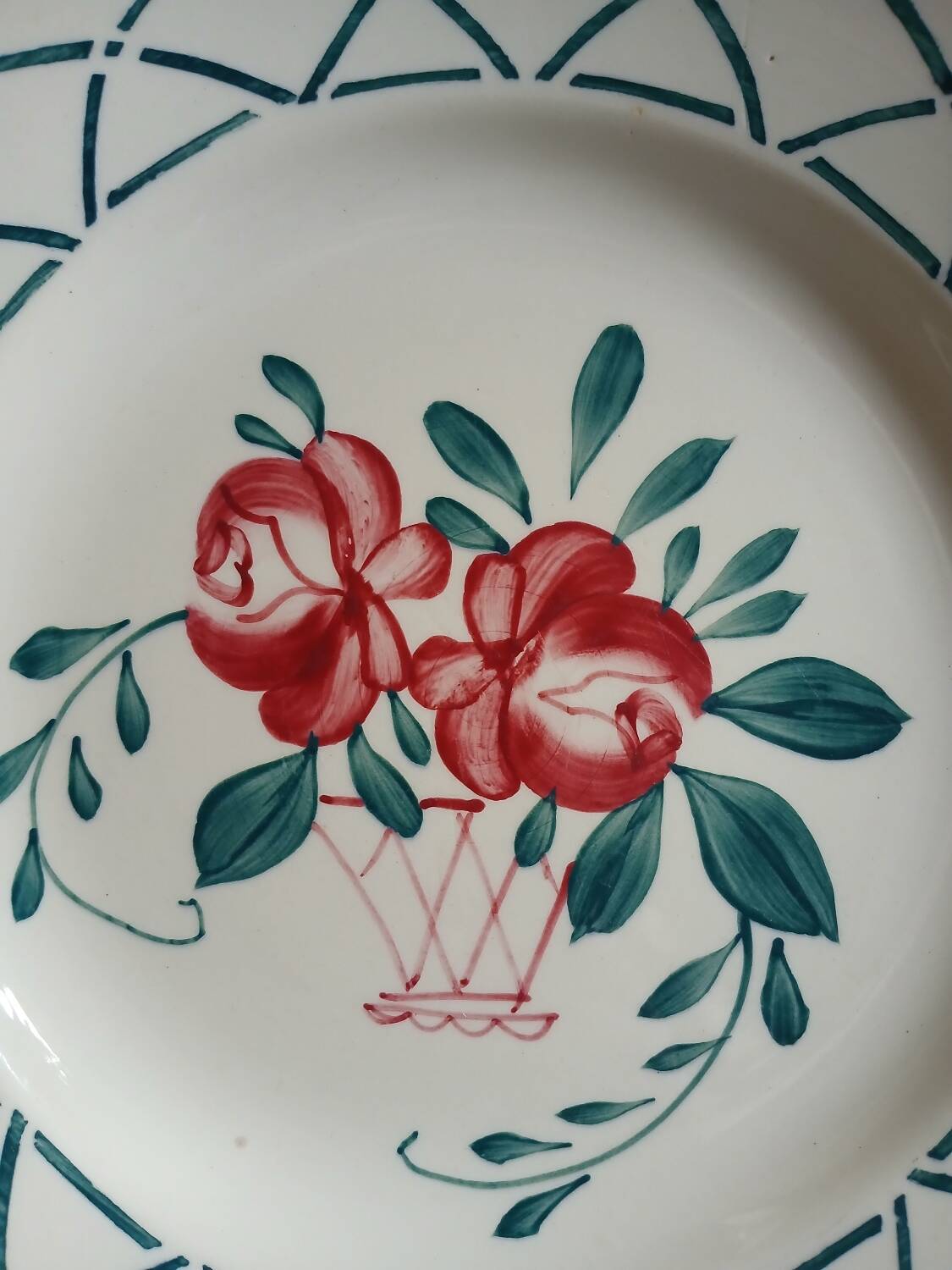 4 antique flat plates from Sarreguemines