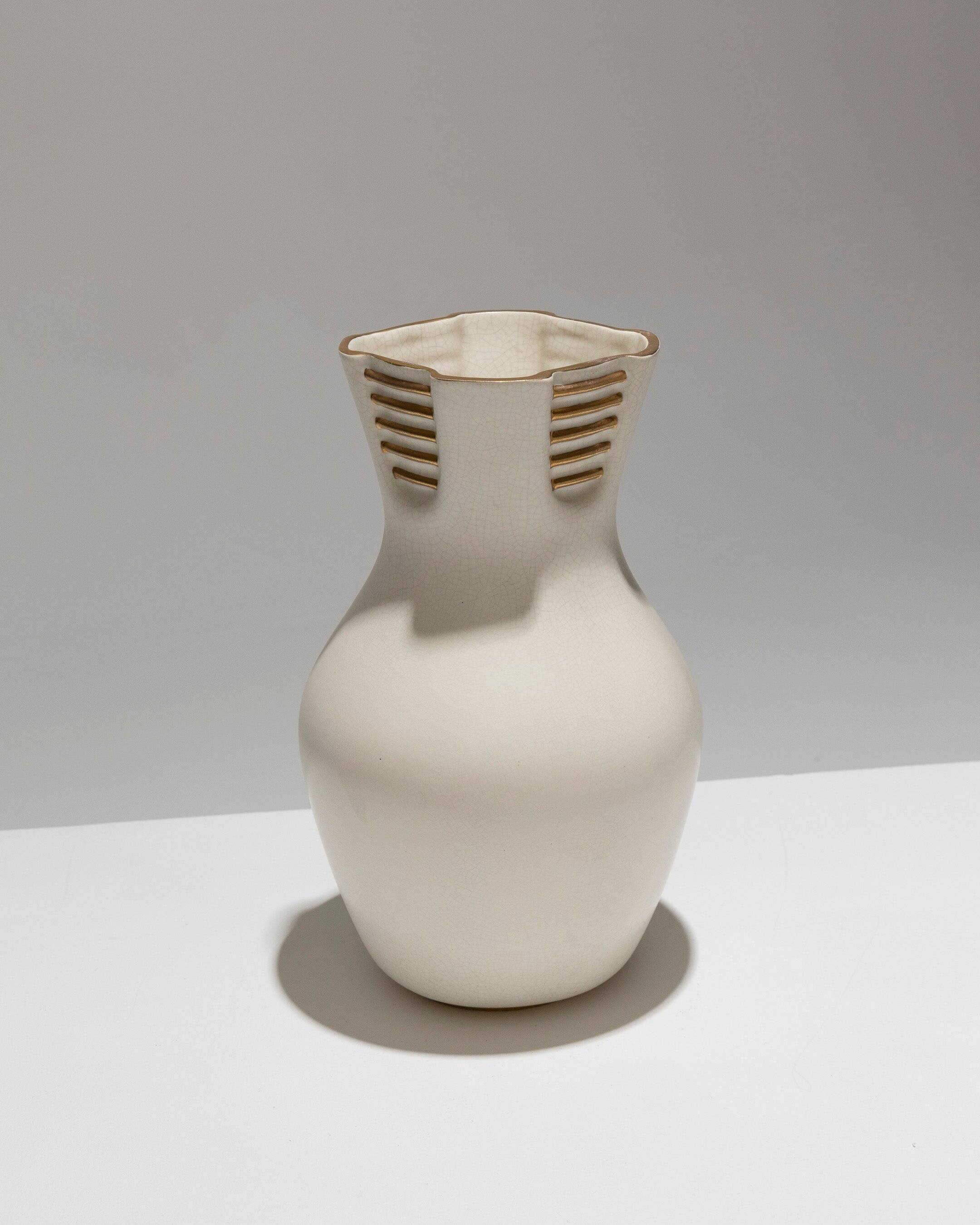 White earthenware vase, richard-ginori, 1940s