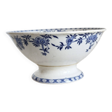 Vintage porcelain salad bowl Dresden - Blue and white floral pattern
