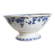 Saladier vintage porcelaine Dresden - Motif fleuri bleu et blanc