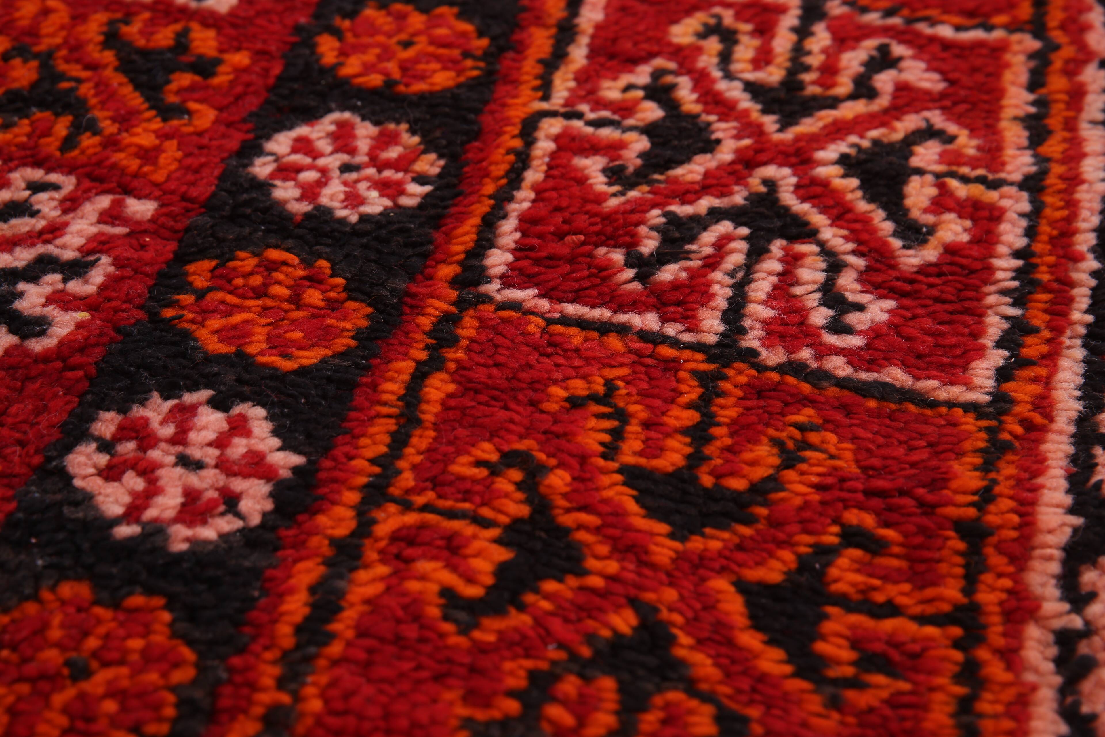 Red Vintage Moroccan Rug 192 x 321 cm - Berber Wool Rug - Handmade Rug Boho