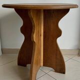 Table d'appoint en chêne massif avec pied ondulé