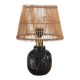 Black table lamp & rattan