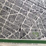 1959 map view of the center of paris from a bird's eye, n° 63 blondel la rougery, tourism commission