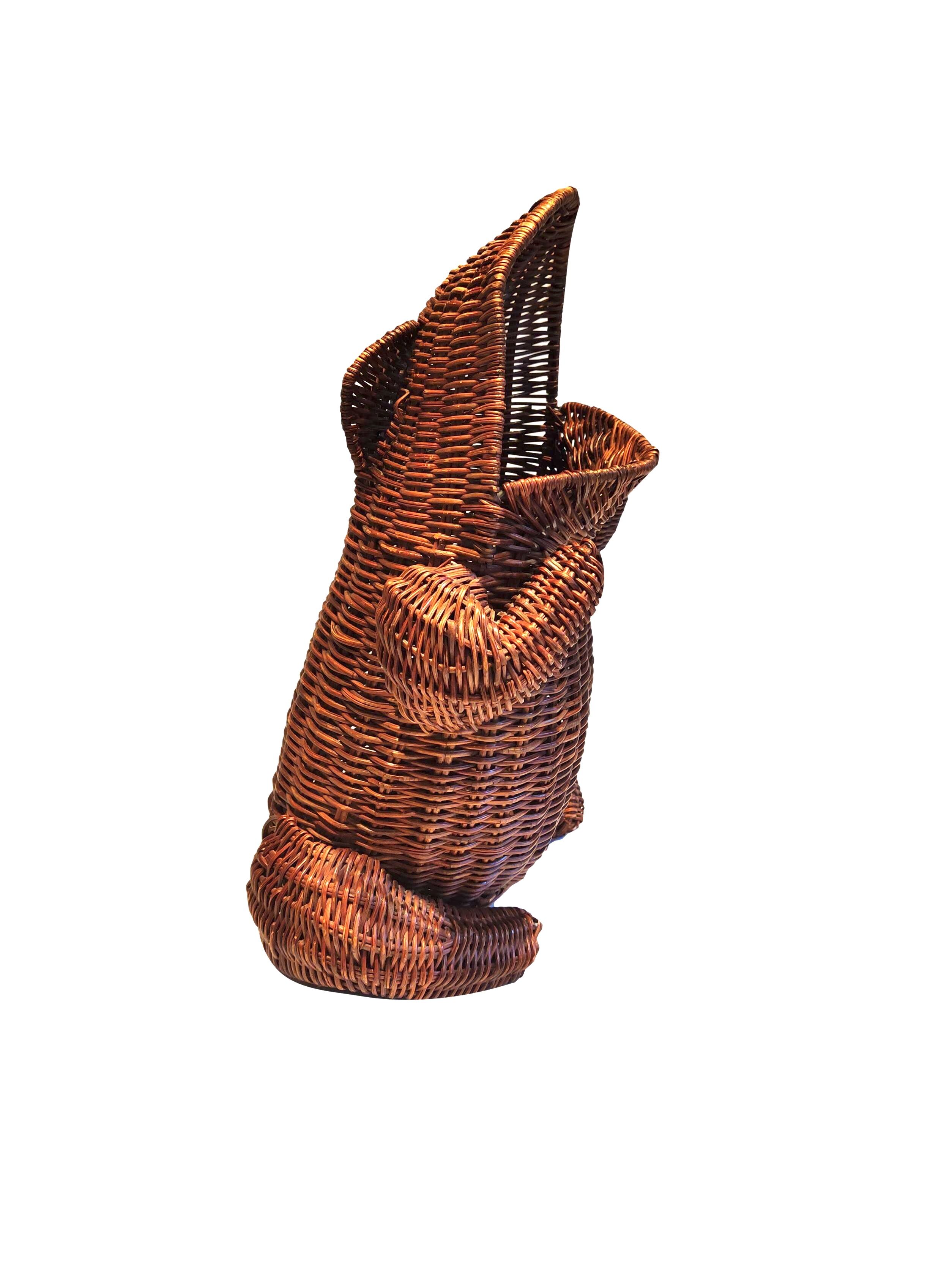 Olivier Cajan paper trash in wicker, 1975