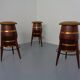 Mid-Century Teak & Copper Barstools, 1960s, Set of 3