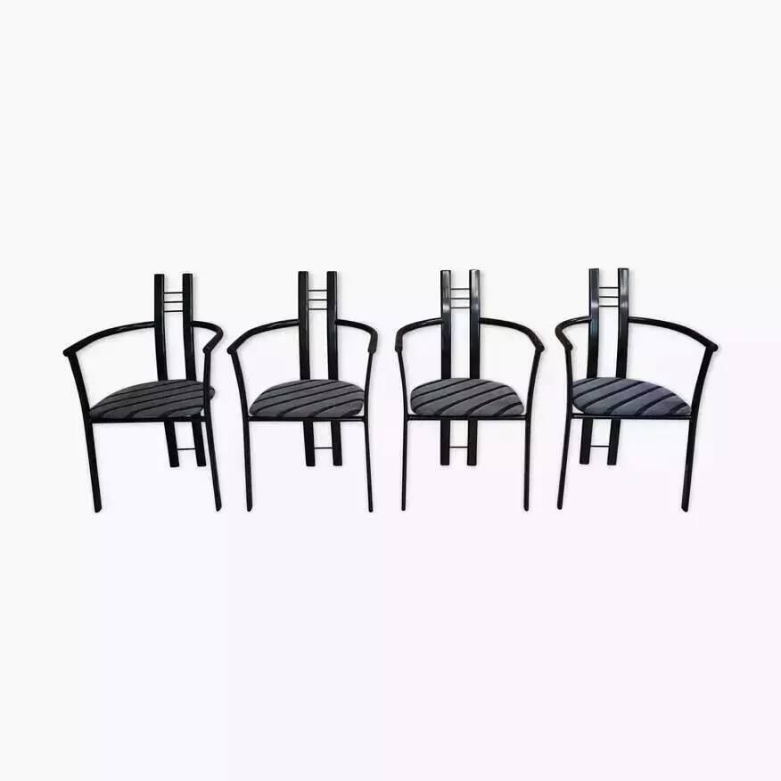 Set of 4 Italian design armchairs from the 80s