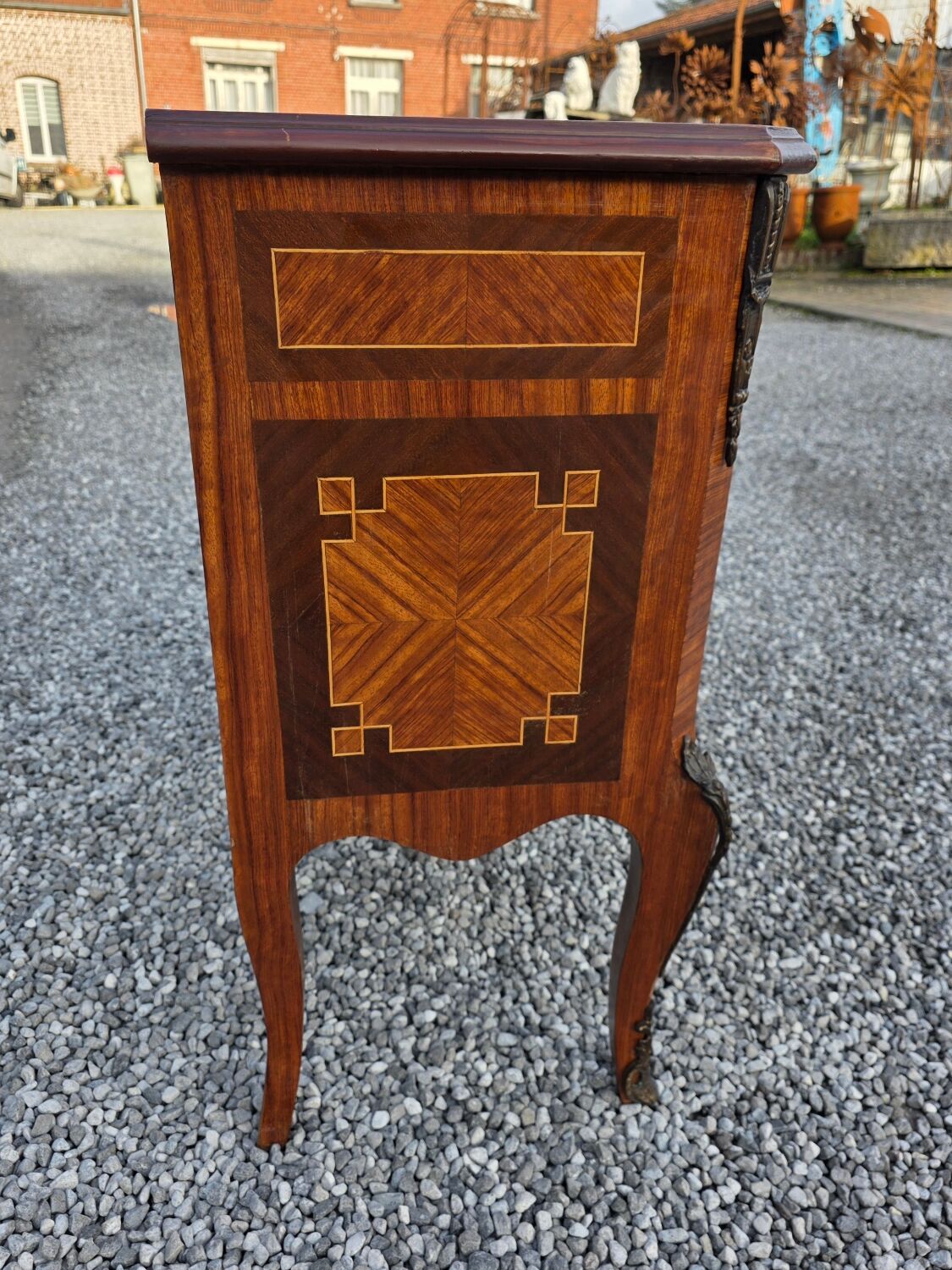 Commode transition in marquetry, Louis XV style, early 20th century.