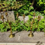 Pair of gilded bronze candlesticks