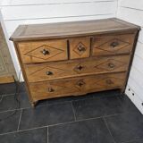 19th century solid oak chest of drawers