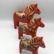 Set of 3 wooden dalecarlie horses