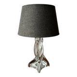 Crystal lamp with dark grey lampshade