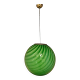 Green Swirling Sphere Pendant in Glass Italian Art