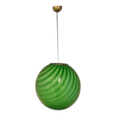 Green Swirling Sphere Pendant in Glass Italian Art
