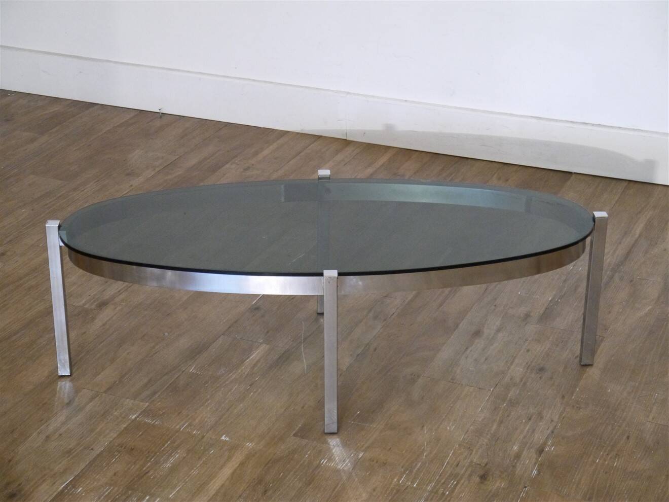 Chrome and glass coffee table 1970