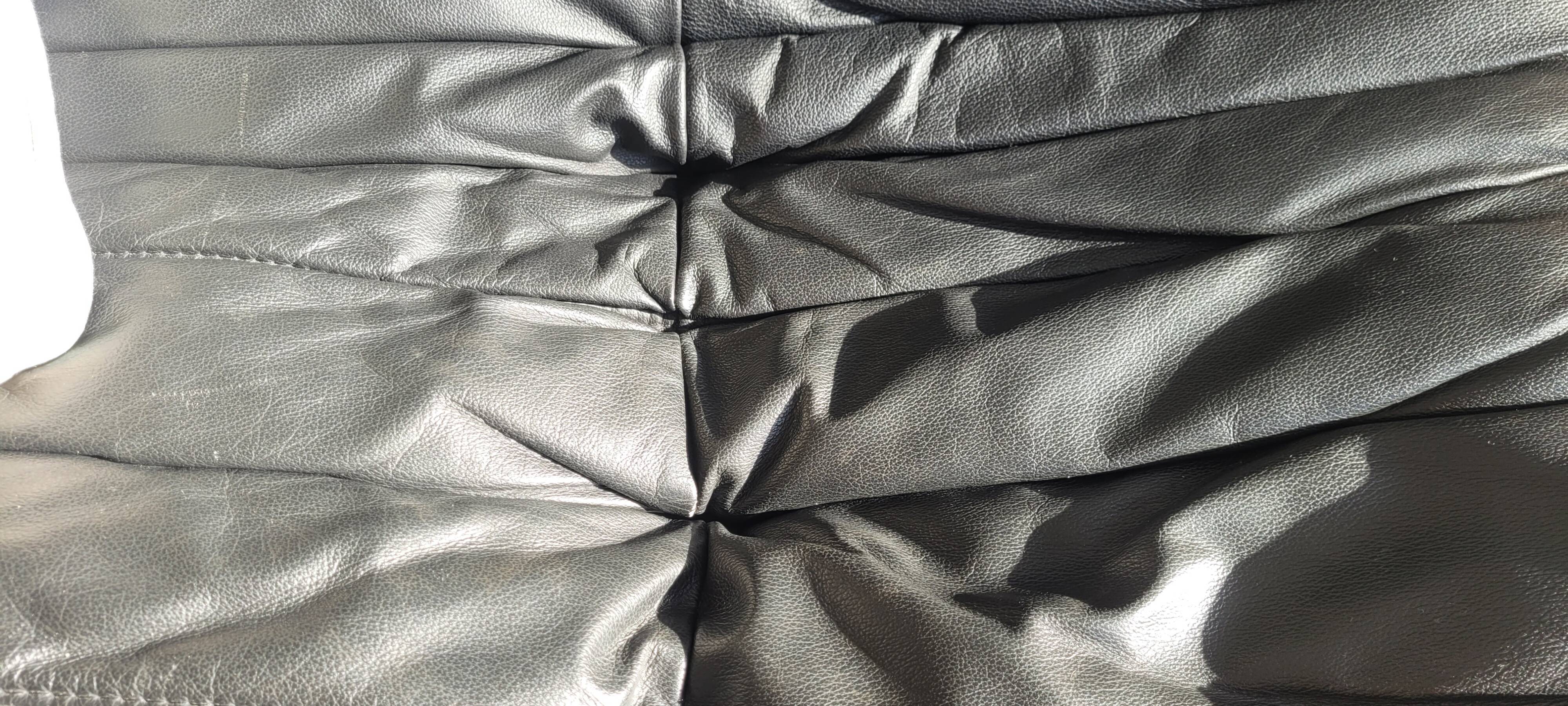 Corner sofa Togo black leather