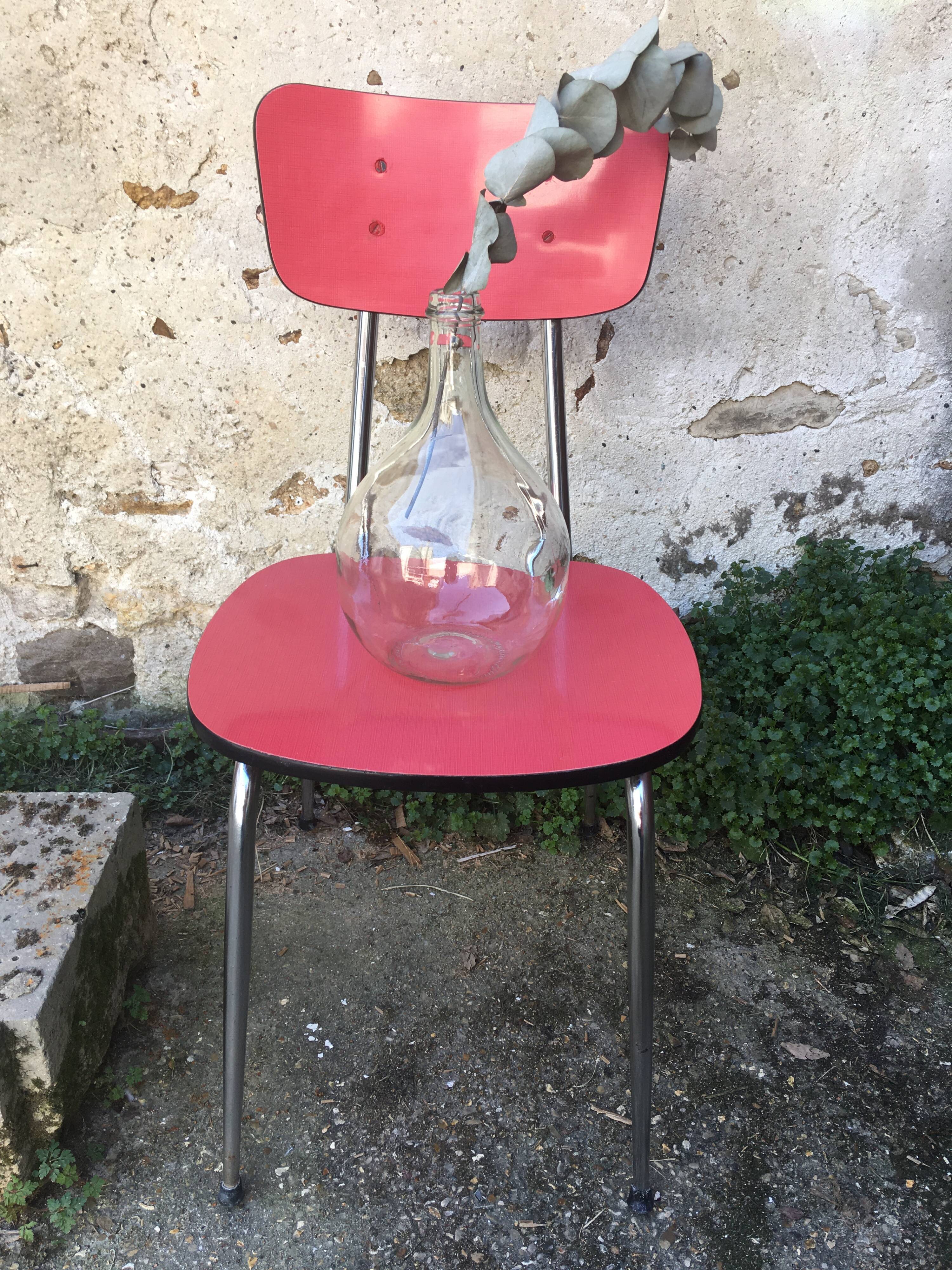 50s red-red formica Roc chair