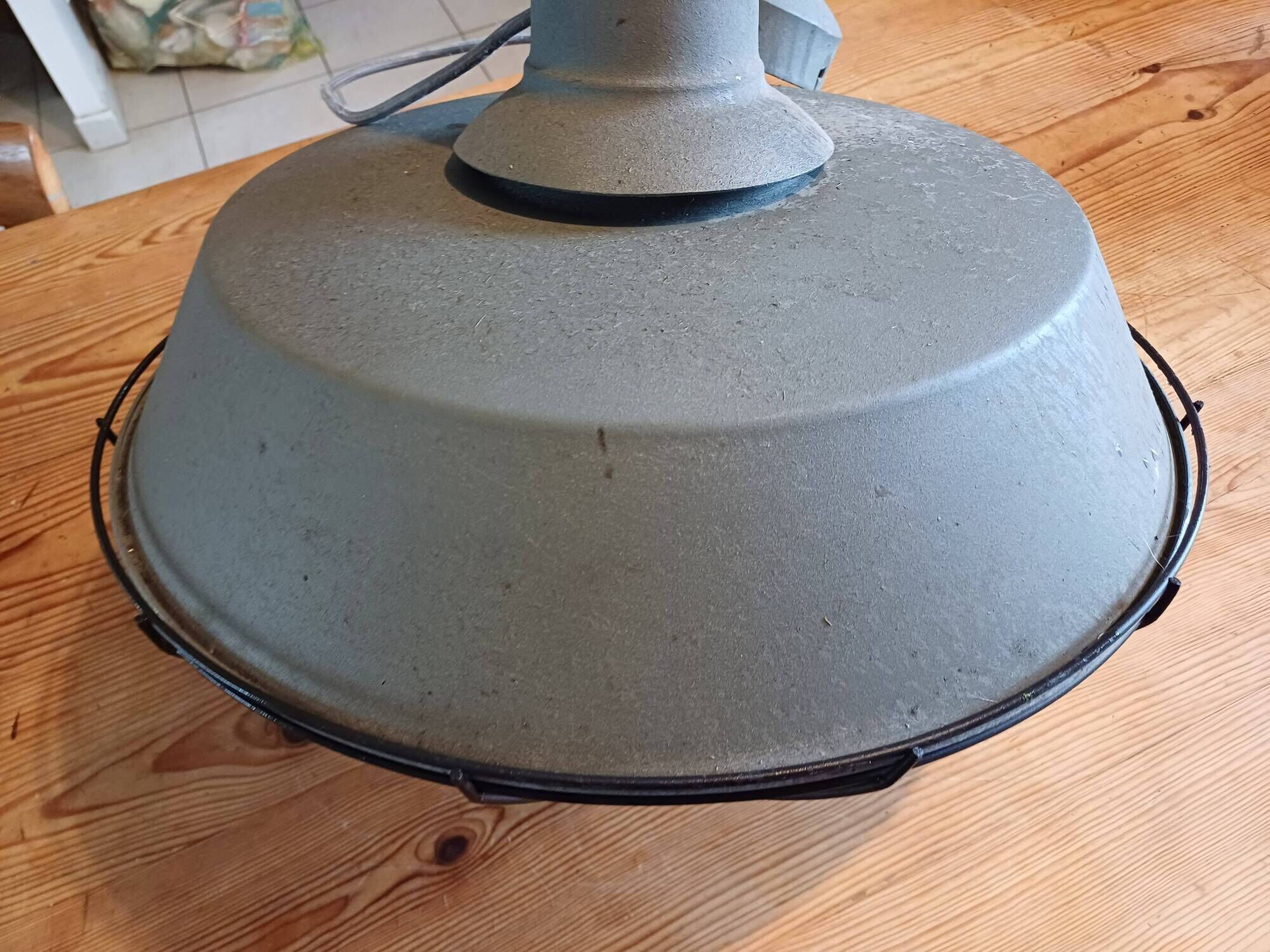 Grey metal industrial lamp