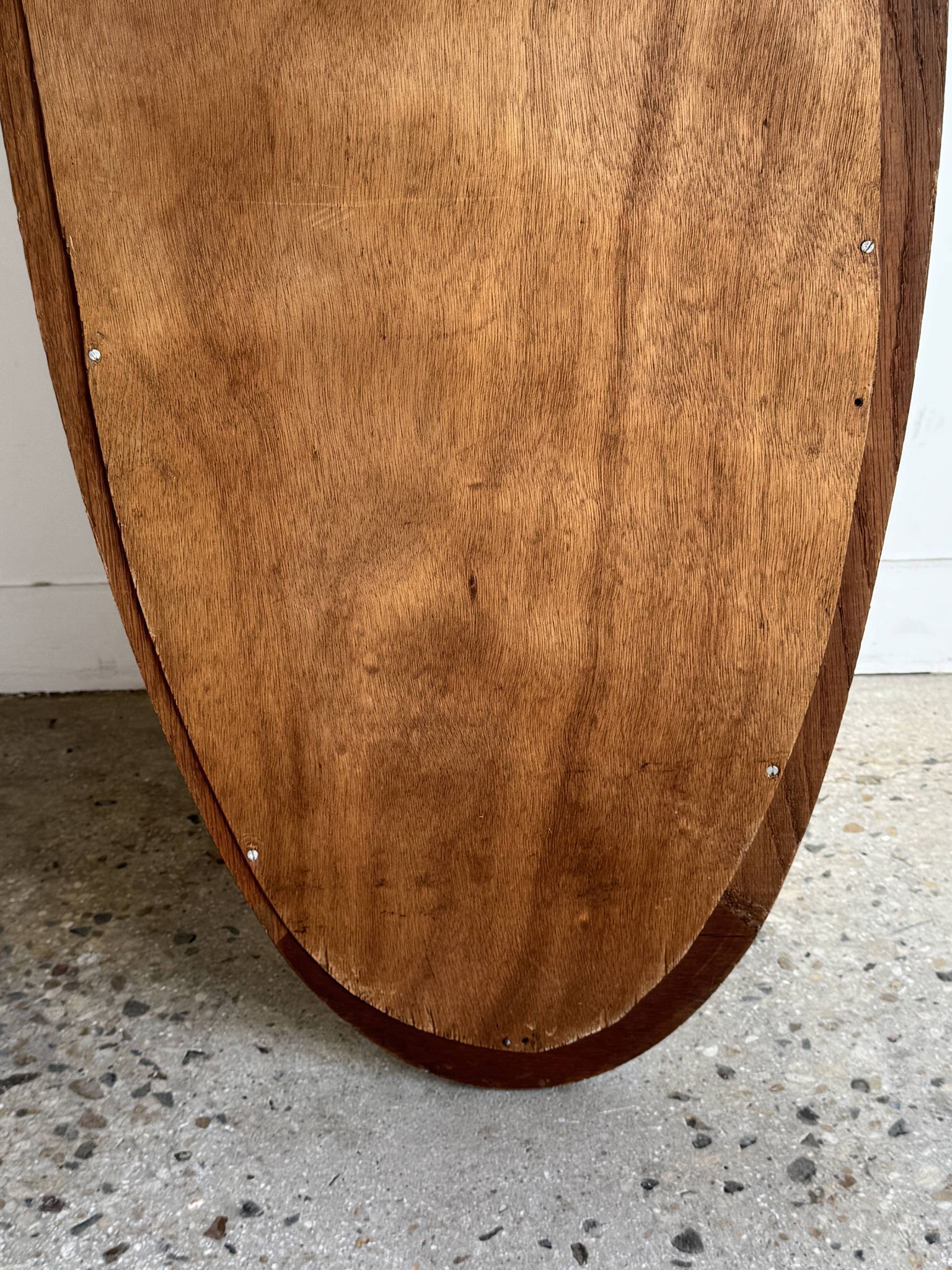 Miroir ovale vintage en chêne à glace biseautée H120 l43 P2