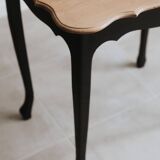 Beech table with black base