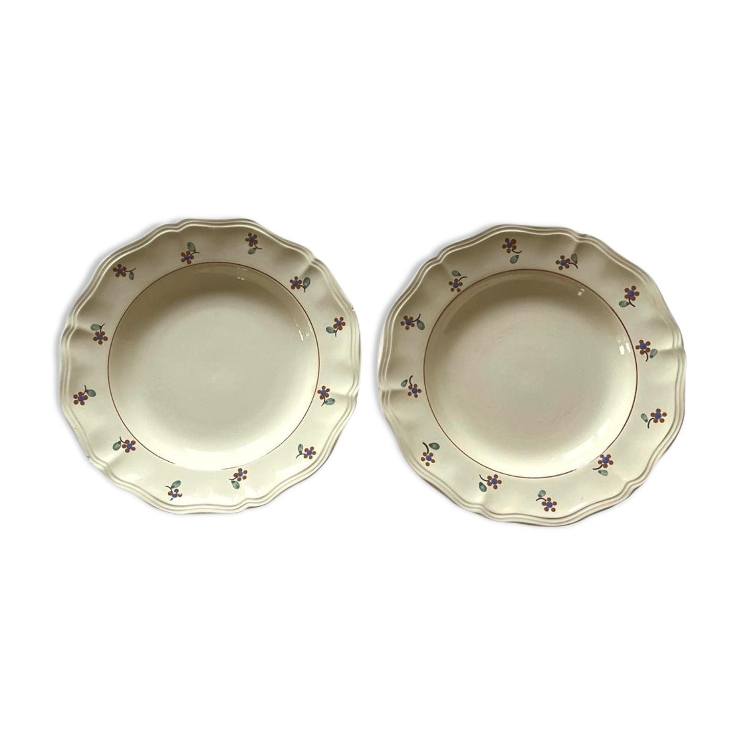Set of 2 hollow plates Digoin Sarreguemines Arromanches