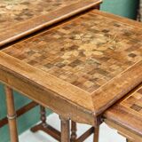 Set of 3 nesting tables in inlaid wood