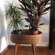Vintage rattan plant stand