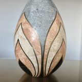 Art Deco style lamp in marble veneer and brass from the 70s