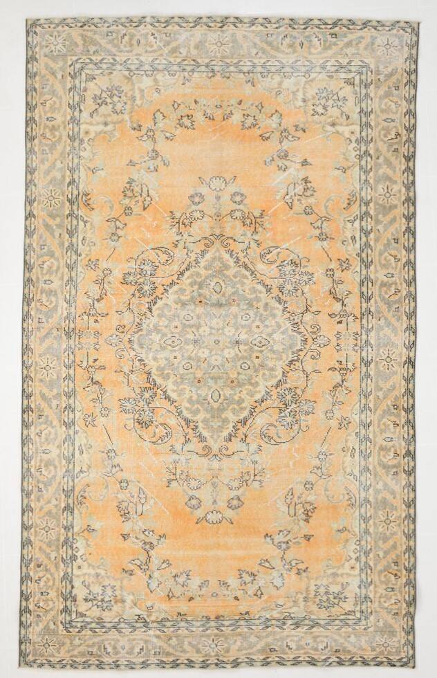 Mustard Yellow Decorative Classic Persian Vintage Rug, 180x299 Cm