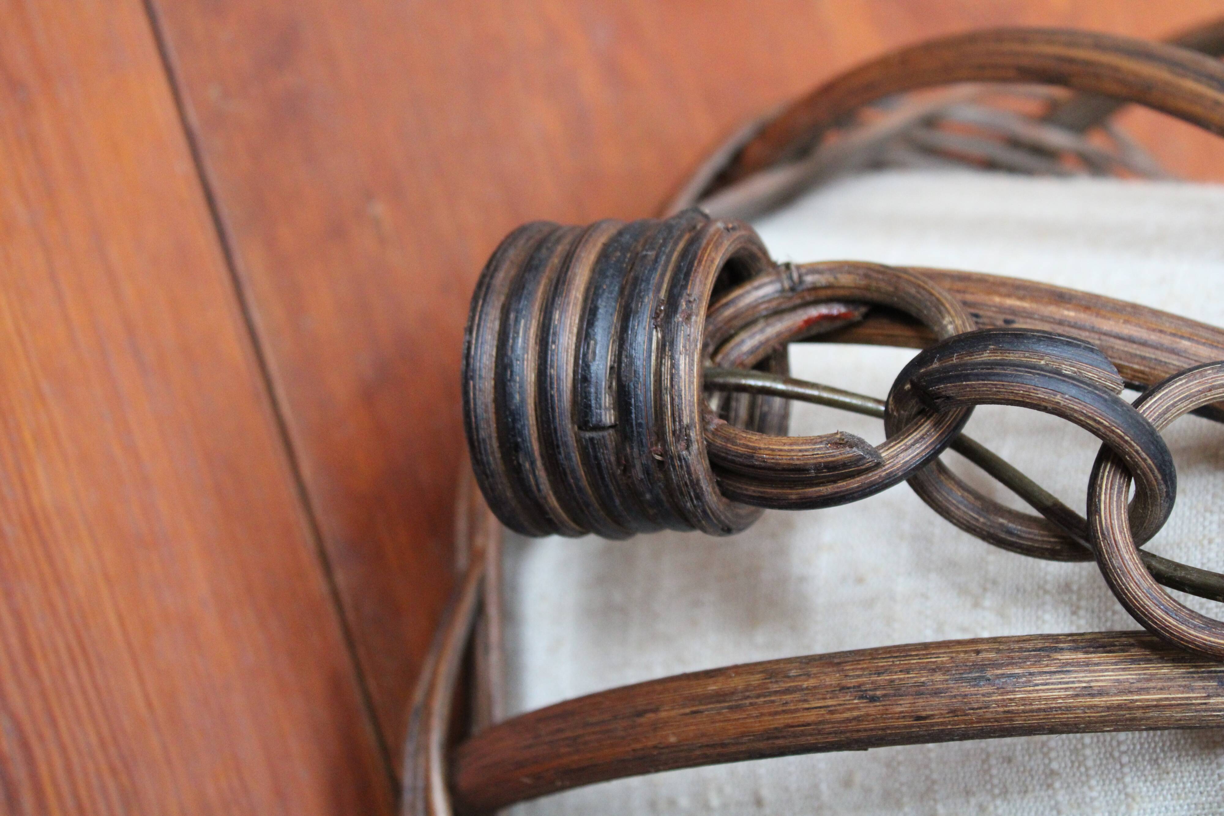 Vintage 1960s bamboo pendant light