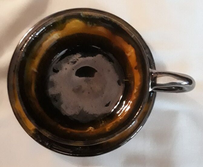 set of cups and saucers, ceramic glaze, 80s