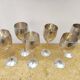 6 verres sur pied métal vintage 1970