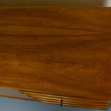 Vintage walnut sideboard with sliding doors and drawers 1960s