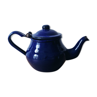 Blue enamel teapot
