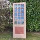 Old moulded glass communication door 221x83cm 15 small panes
