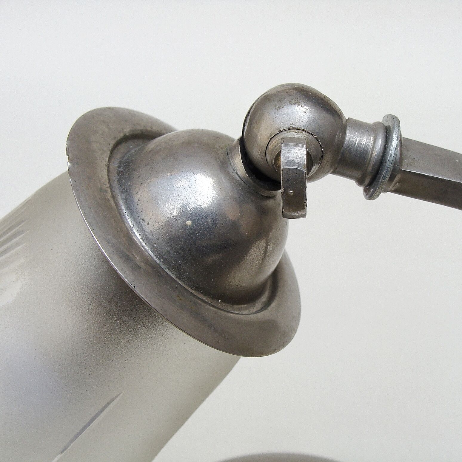 Art Deco metal lamp chrome and glass