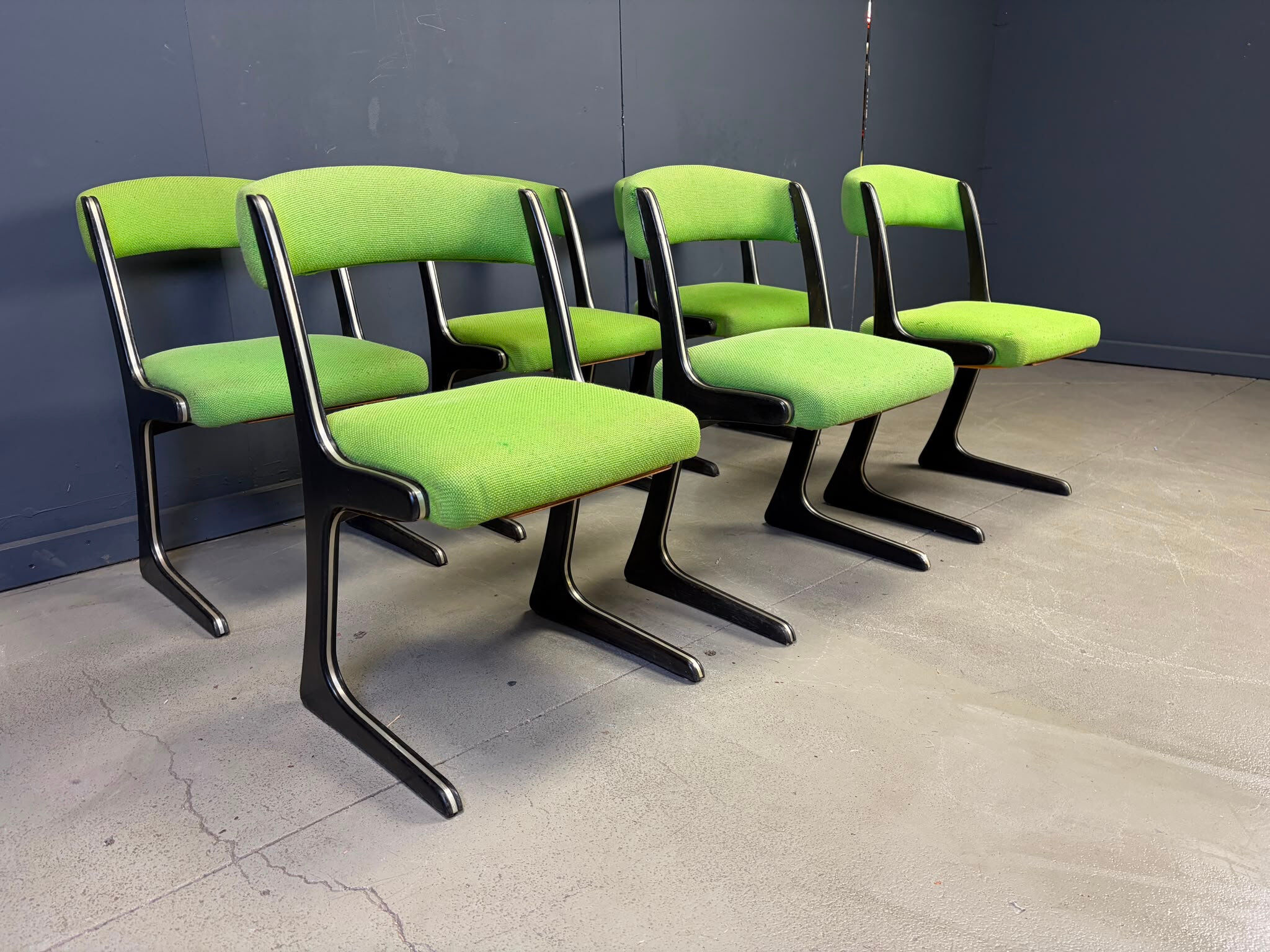 Set of 6 Kangaroo chairs by Emile Baumann, 1960s