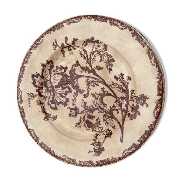 Compotier floral en Terre de Fer antique français – c.1890–1910