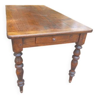 Rectangular coffee table with 1 drawer, solid wood, late 19th, early 20th century