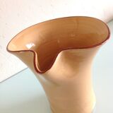 Pitcher in glazed ochre ceramic 50/60 years