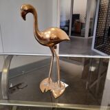 Brass pink flamingo