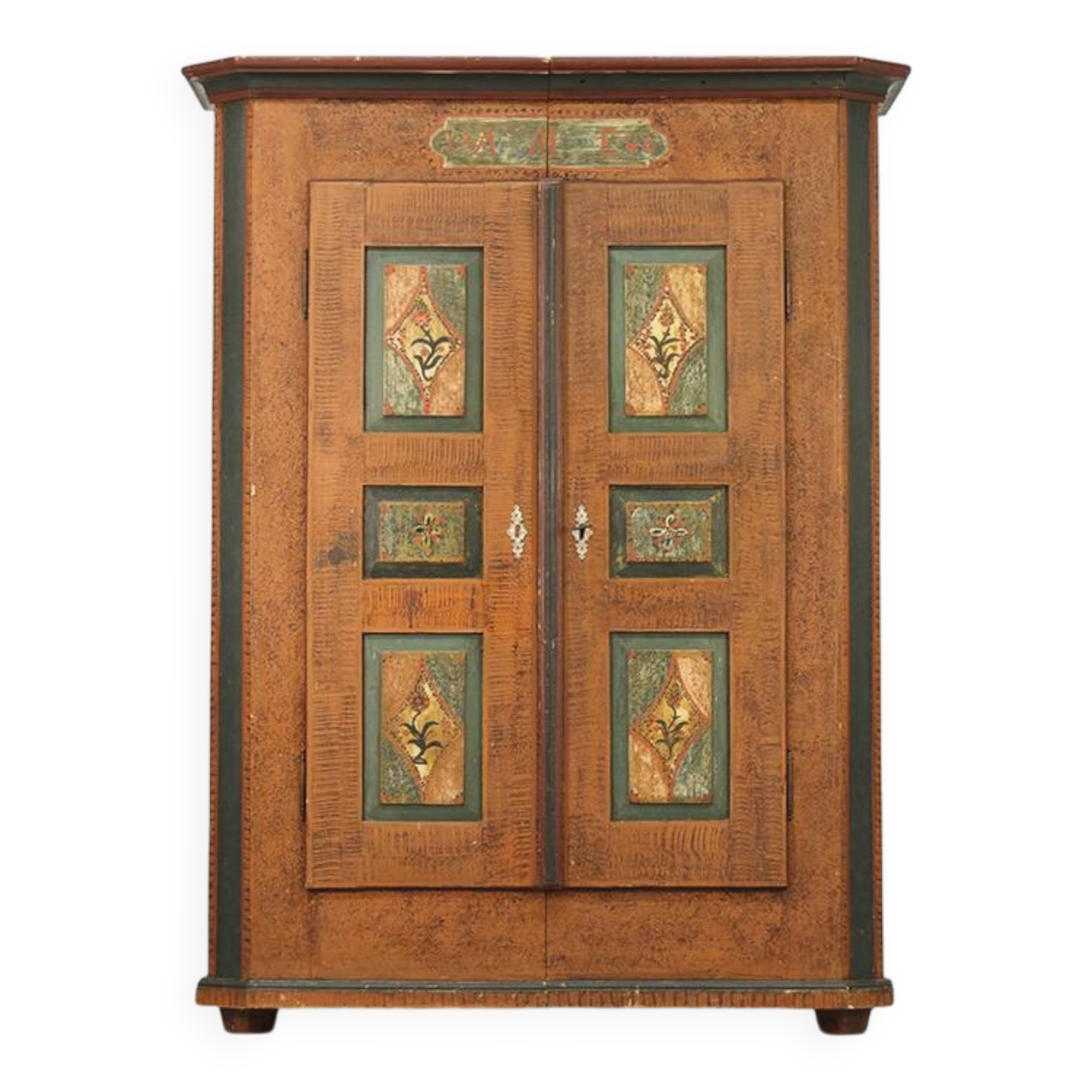 Painted Folk Art Bridal Cabinet 1846