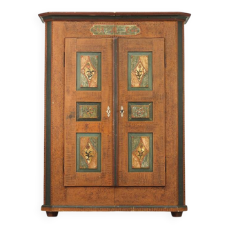 Armoire de mariée peinte d'art populaire 1846