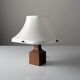 Danish teak table lamp with flared methacrylate shade 1960s