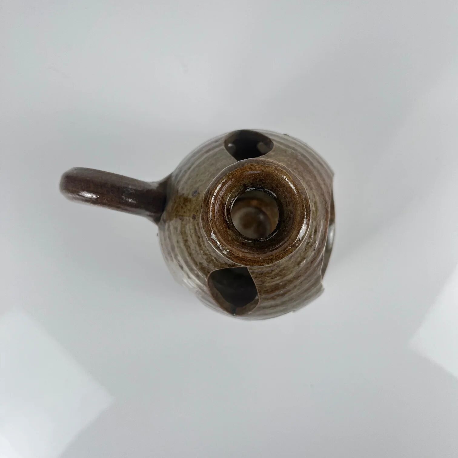 Lanterne ancienne en grès, marron, 1960