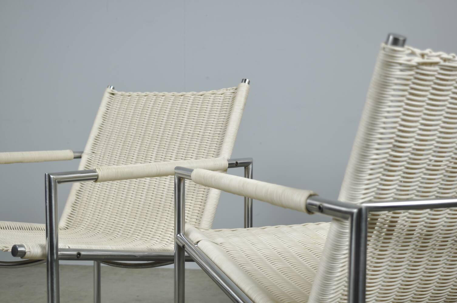 SPECTRUM / Vintage rattan armchairs sz01 / Martin Visser / Netherlands 1980s